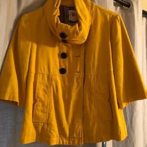 Mustard Tulle Cropped Peacoat